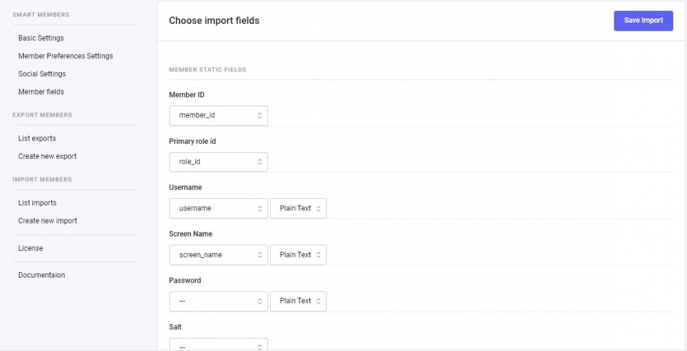 Import members detail 1