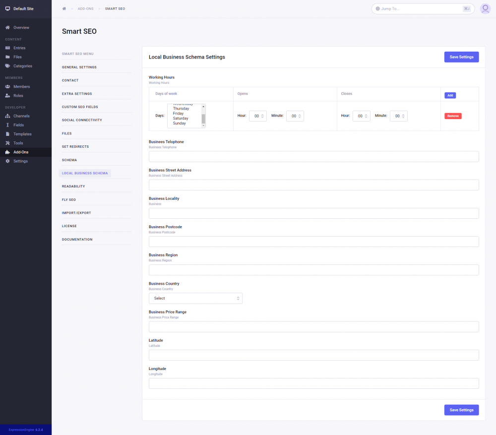 Local business schema expressionengine