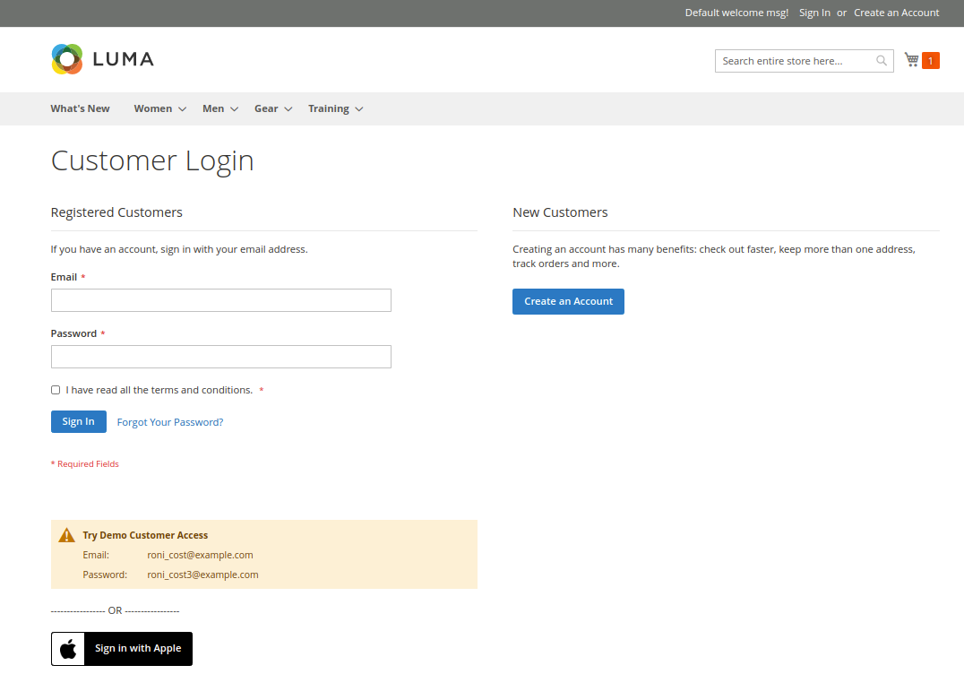 Login Dashboard with Apple SignIn