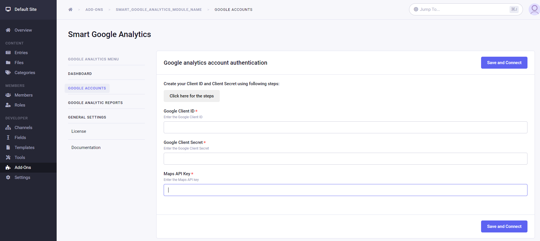 Google Analytics Account Authentication