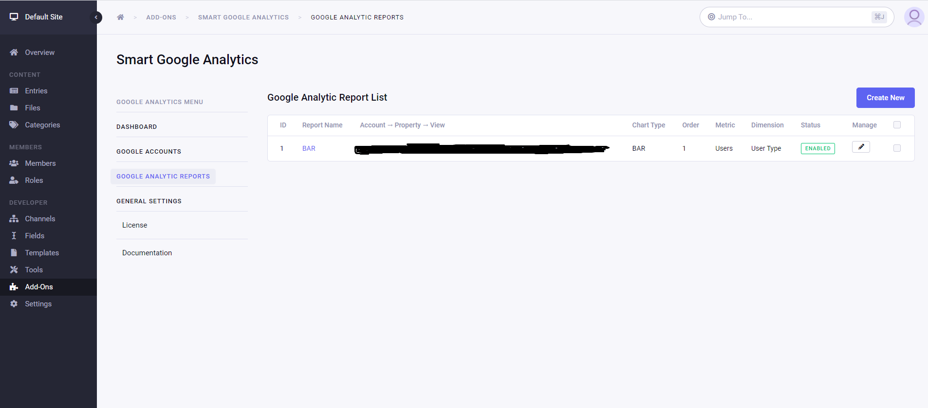 Google Analytics Report List