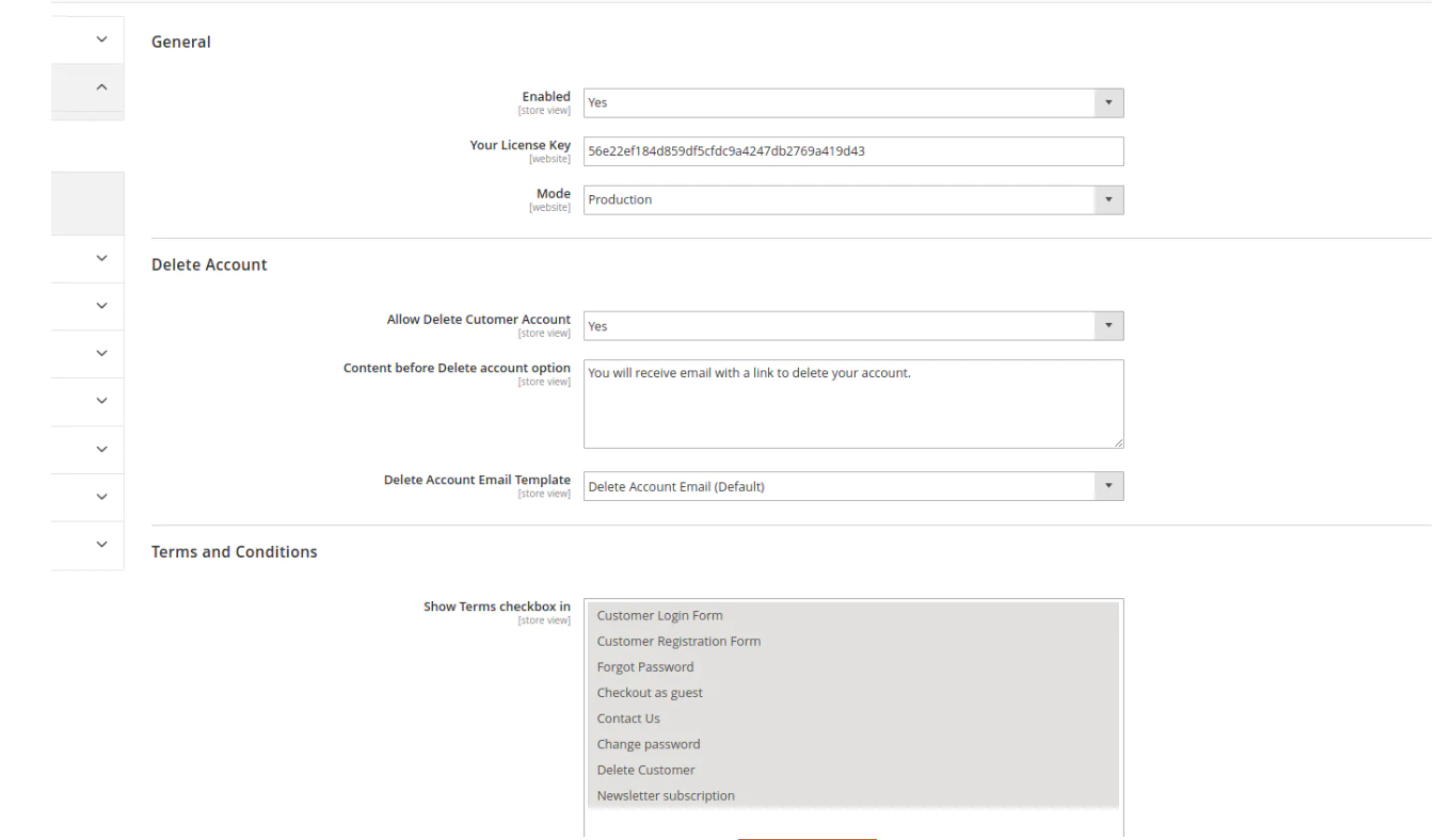 GDPR Compliance for Magento 2 - Account settings and Terms & Conditions