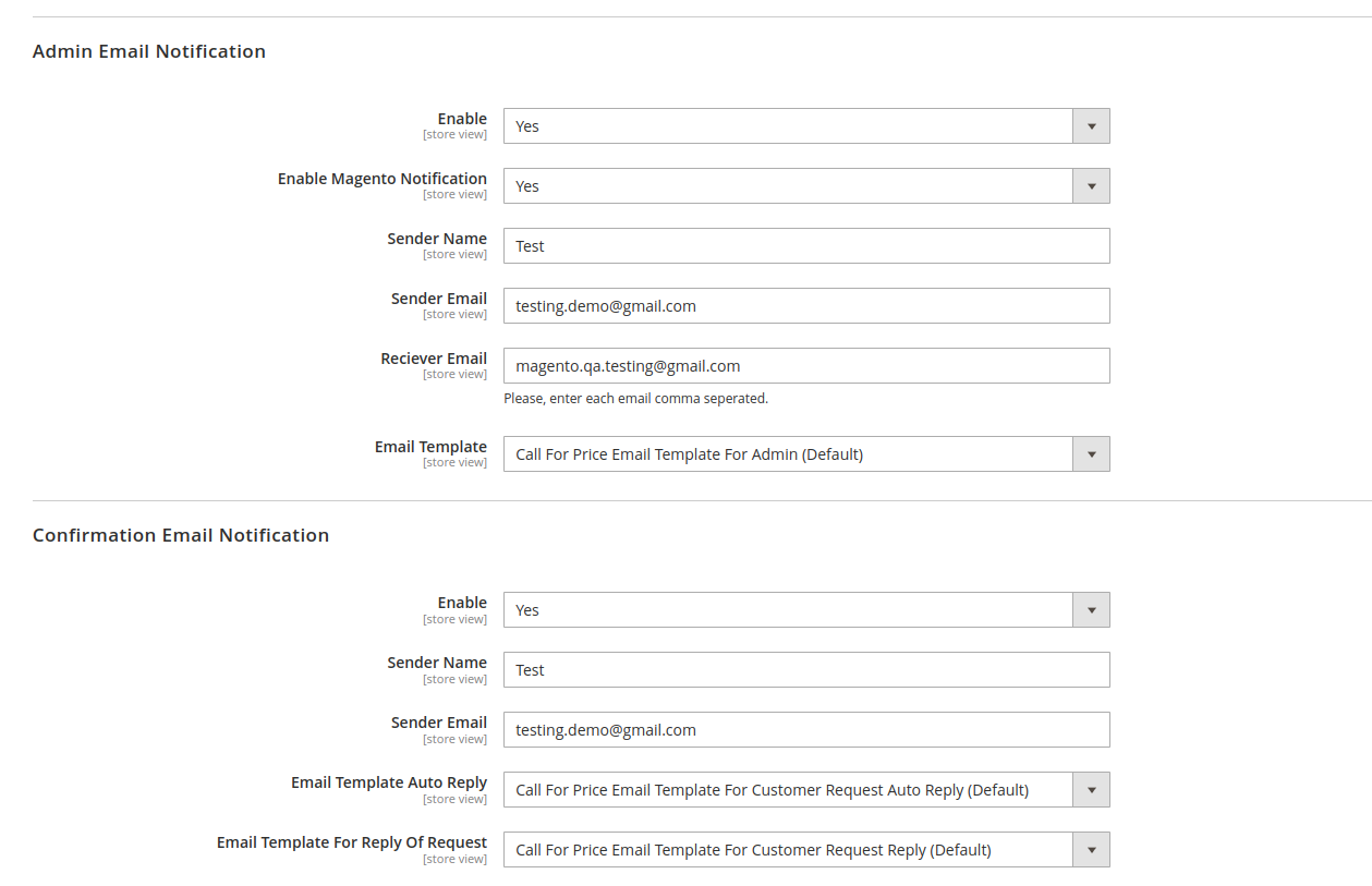 Email Notifications for the admin & customers