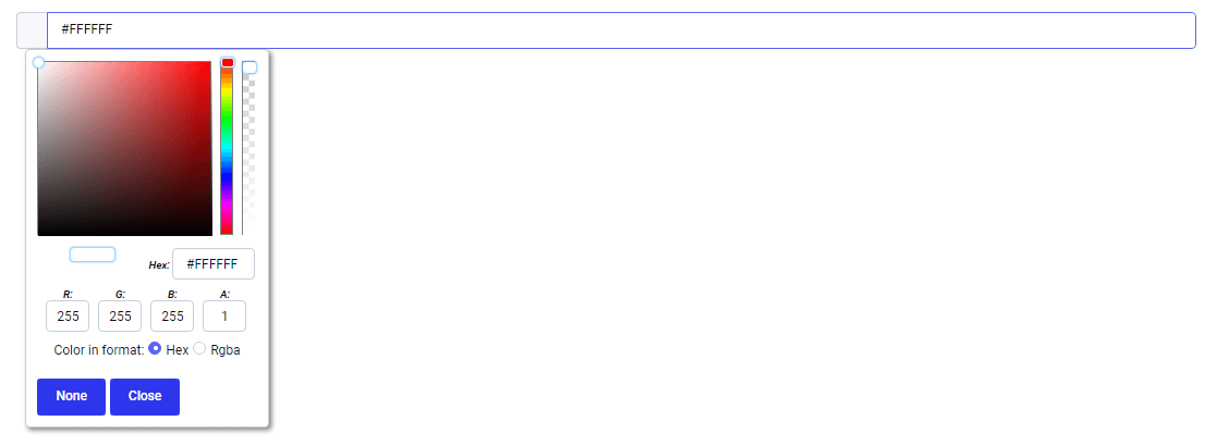 Alpha Color Picker Field for ExpressionEngine- Color format Hex