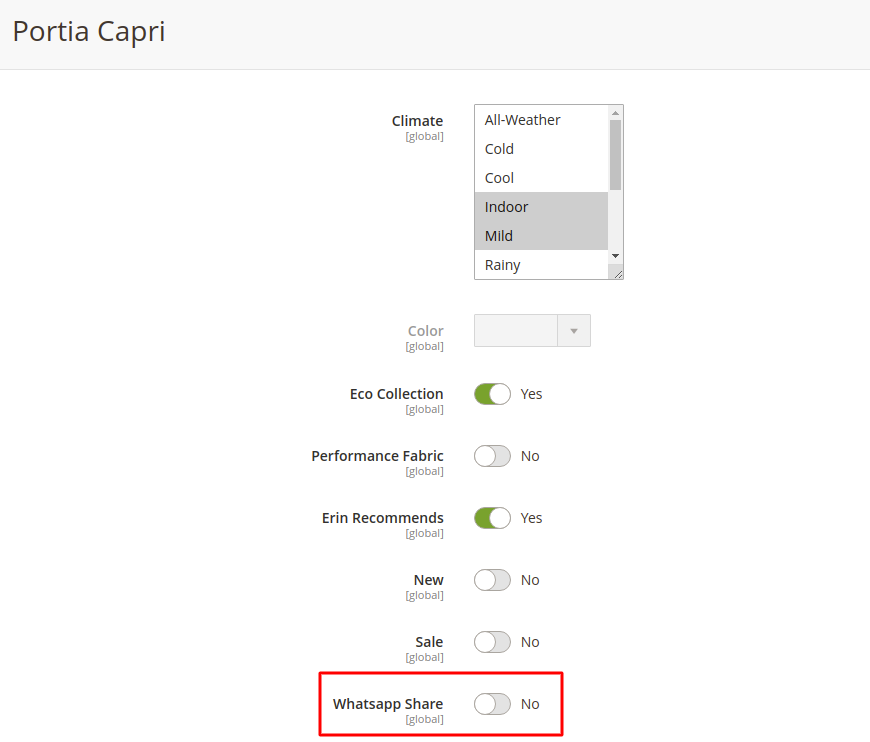 Products Share On WhatsApp for Magento 2 - share settings